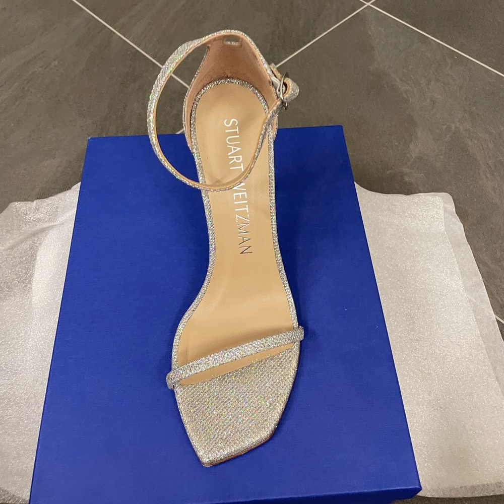 Stuart Weitzman silver heels